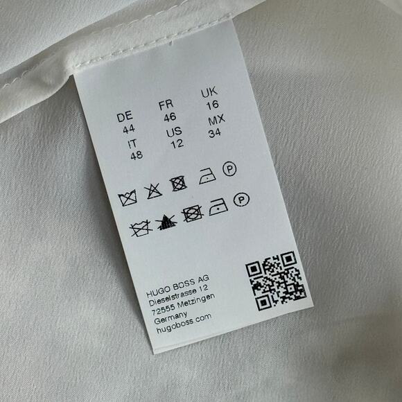 Hugo Boss Asymmetrical Difuna Silk Blend Collage Print Cocktail Dress Size 12 - Picture 8 of 8